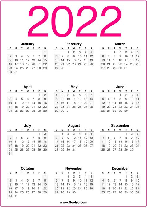 Printable 2022 Broadcast Calendar